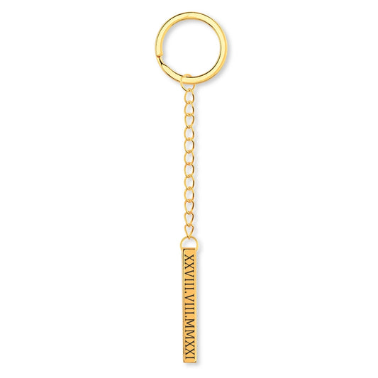 Roman Date Keychain