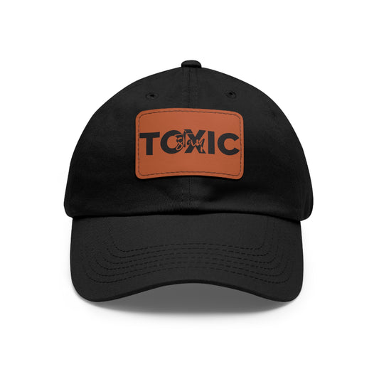 Stay Toxic hat on Leather Patch (Rectangle)