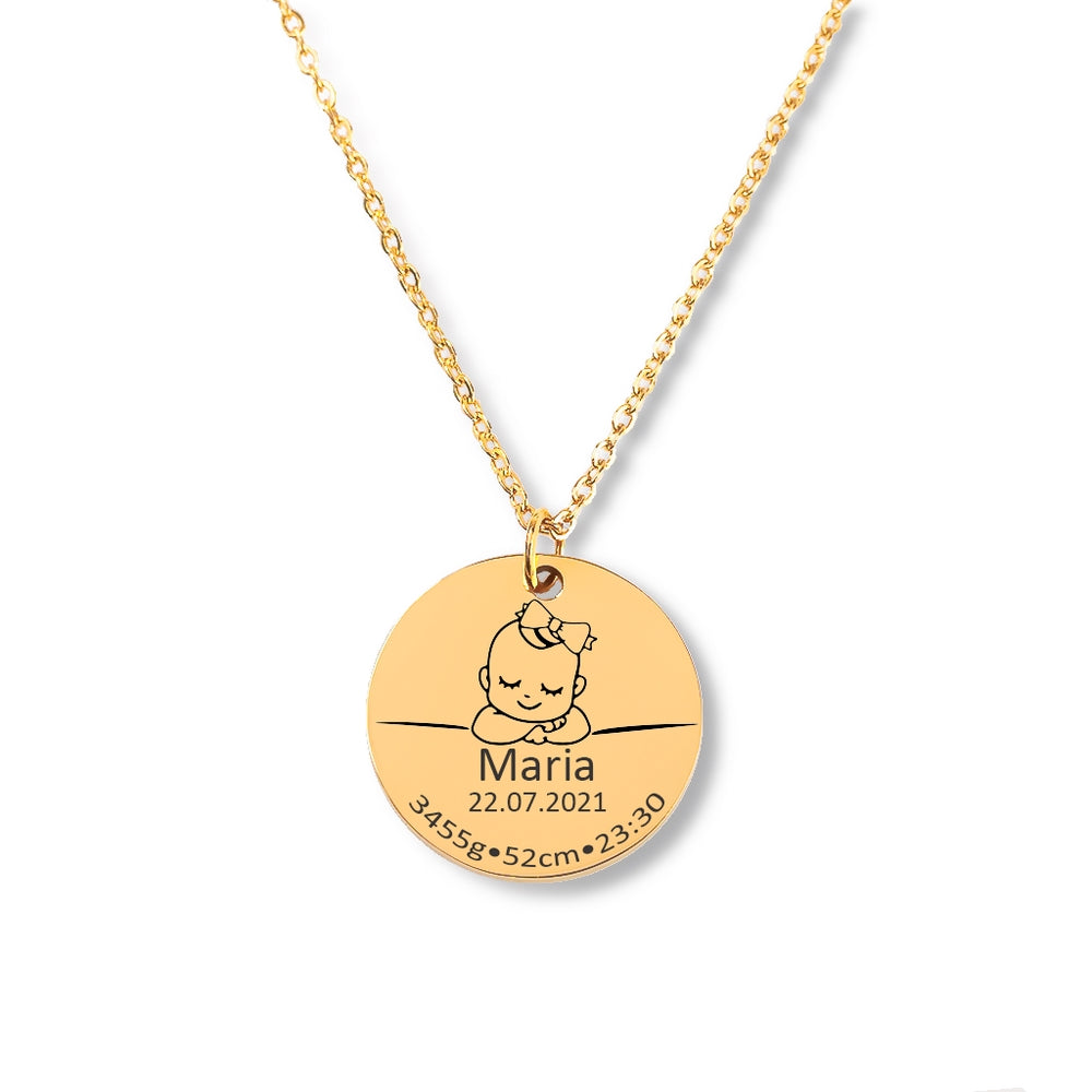 Baby Birth Details Necklace