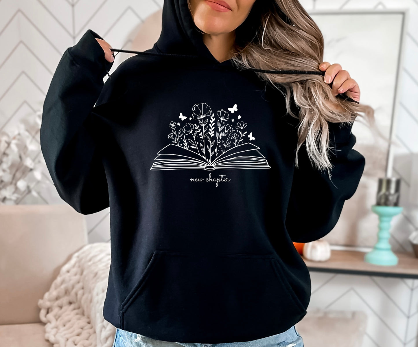 New Chapter Shirt, Book Lover Sweater, Flower T-Shirt, Mental Health Tee, Birth Flower Sweatshirt, Aesthetic Sweater