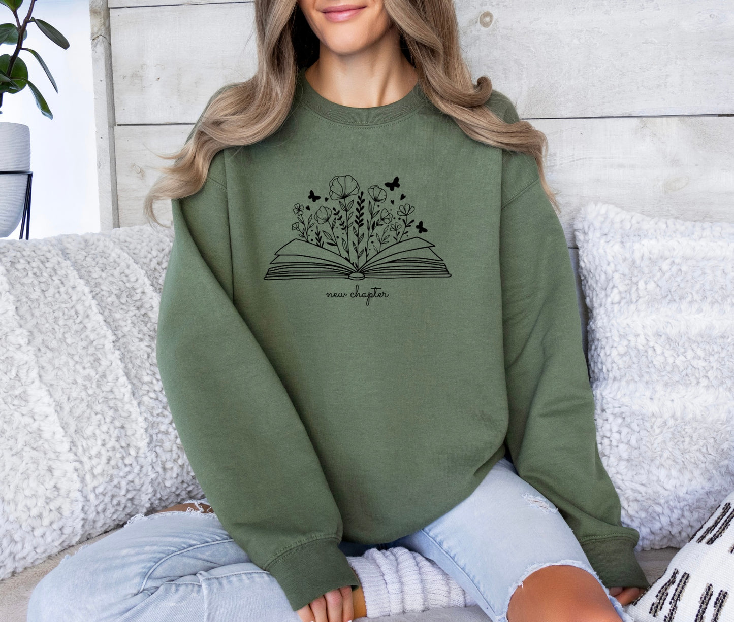 New Chapter Shirt, Book Lover Sweater, Flower T-Shirt, Mental Health Tee, Birth Flower Sweatshirt, Aesthetic Sweater