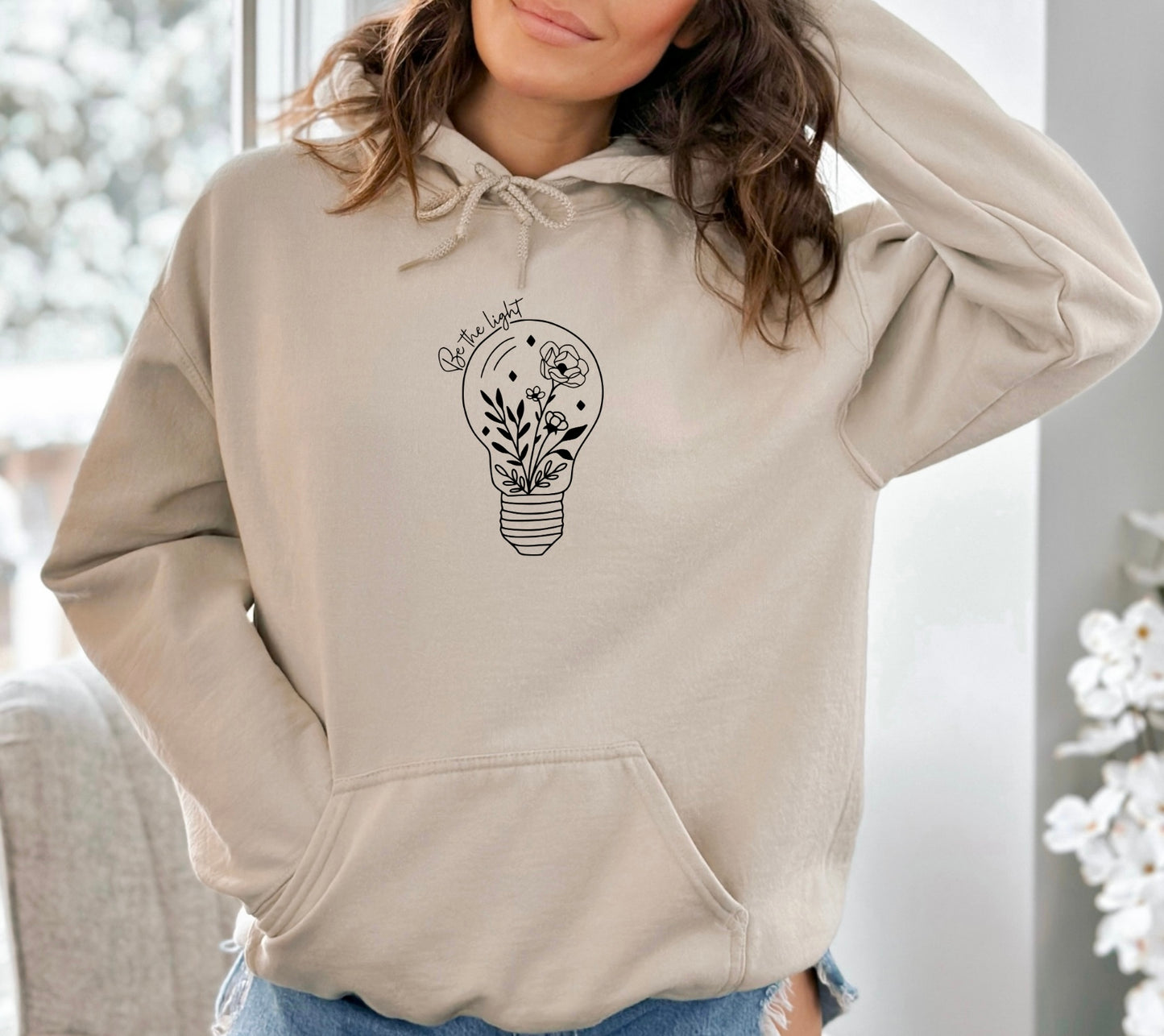 Be The Light Shirt, Inspirational T Shirt, Flower Shirt, Horoscope Gift, Birth Flower, Rose Hoodie, Aesthetic Sweatshirt