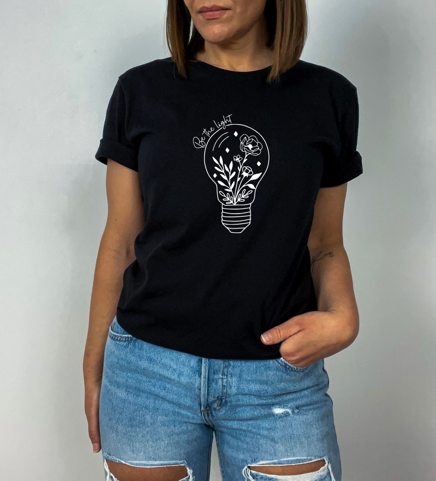 Be The Light Shirt, Inspirational T Shirt, Flower Shirt, Horoscope Gift, Birth Flower, Rose Hoodie, Aesthetic Sweatshirt