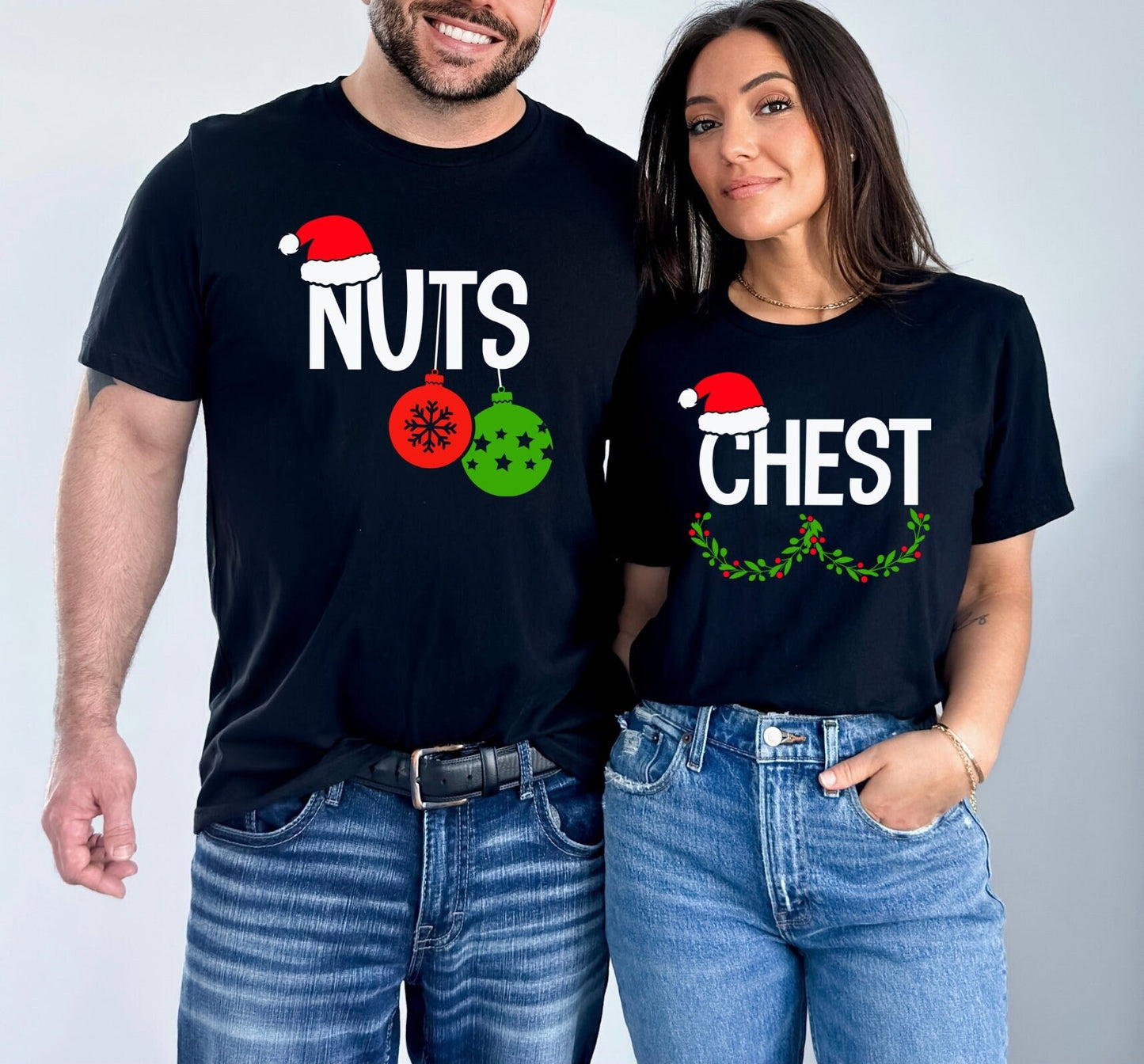 Chest Nuts Couples Matching Sweatshirts, Christmas Humor, Family Holiday Hoodie, Couple matching, Couple Sweater, Christmas Party Sweatshirt