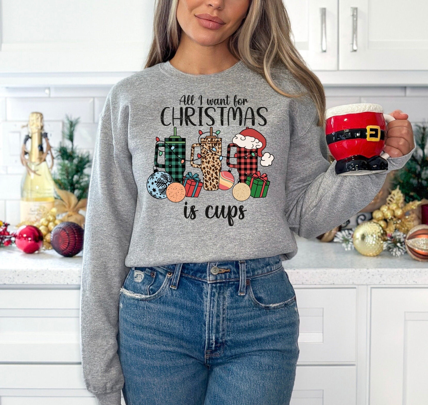 Christmas Tumbler Shirt, Christmas coffee Sweatshirt, Women Holiday sweater, Camo Tee, Coffee Lover gift, Latte drink Crewneck, Xmas coffee