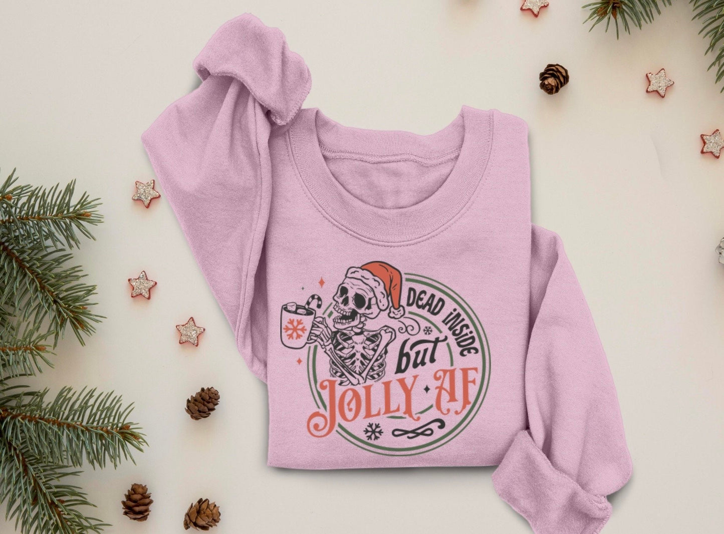 Holly Jolly AF Sweater, Cute Christmas Sweatshirt, Christmas Shirt, Holiday Xmas Tee, Snowman Sweater, Womans Sweater, Farm Fresh, Xmas