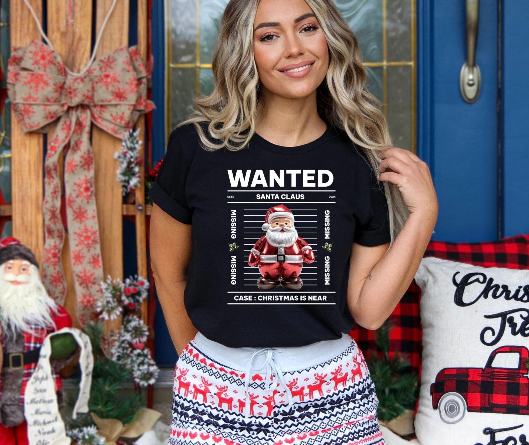 Santa Wanted Sweatshirt, Santas Sleigh Christmas Sweatshirt, Funny Christmas Shirt, Christmas ride Shirt, Christmas Crewneck, Xmas Tee