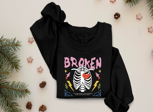 Broken Sweatshirt, Valentines Sweater, Sexy Sweater, Valentine Sweatshirt, Valentines Crewneck, Christian Sweater, Break Up, I’m single tee