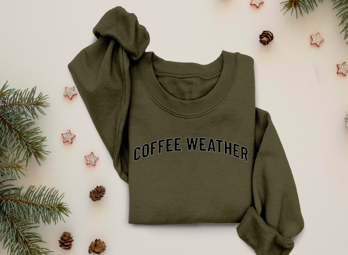 Coffee Weather Sweatshirt, Coffee Lover Tee, Funny Crewneck, Coffee Sweater, Oversized Sweater, Comfy Sweater, Mothers Day Gift,Fall Sweater